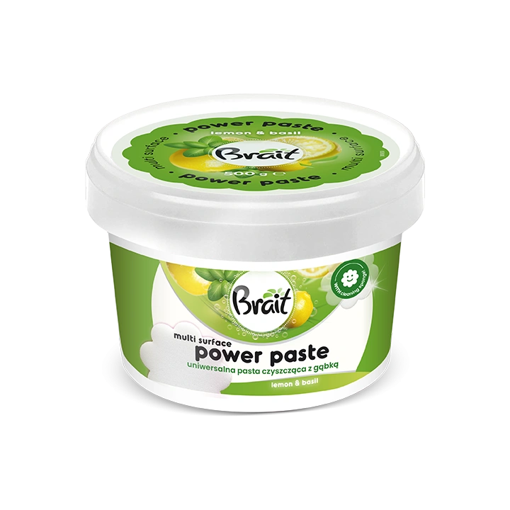 BRAIT Multiclean uniwersalna pasta do czyszczenia z gąbką Lemon&Basil 500ml