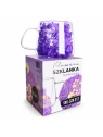 ECARLA termiczna szklanka z uchem i suszonymi kwiatami hortensji 180ml fioletowa SZK217
