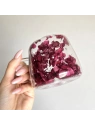 ECARLA termiczna szklanka z uchem i suszonymi kwiatami hortensji 180ml bordowa SZK219