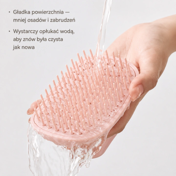 ECARLA silikonowa szczotka do masażu skóry głowy i wcierek 8,2x7,5x10,8cm SCZ24