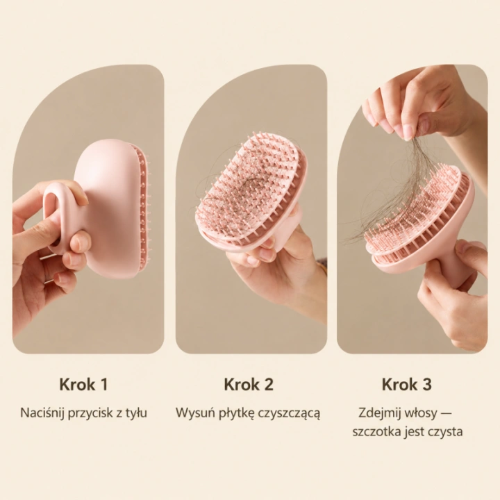 ECARLA silikonowa szczotka do masażu skóry głowy i wcierek 8,2x7,5x10,8cm SCZ24