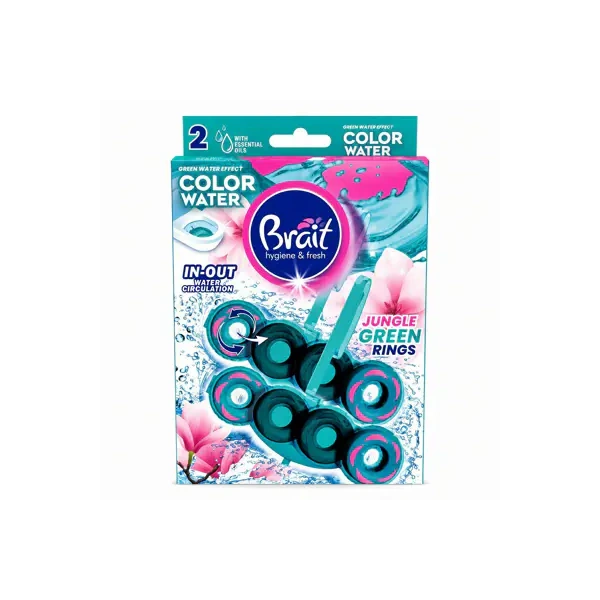 BRAIT Hygiene & Fresh Color Water kostaka do wc Jungle Green Rings 2x40g