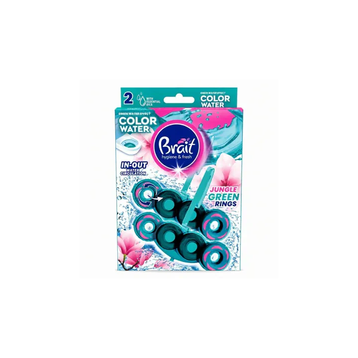 BRAIT Hygiene & Fresh Color Water kostaka do wc Jungle Green Rings 2x40g