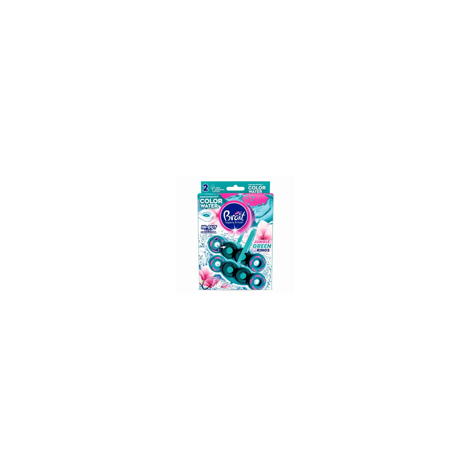 BRAIT Hygiene & Fresh Color Water kostaka do wc Jungle Green Rings 2x40g