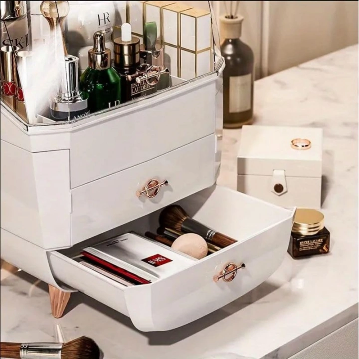 ECARLA organizer na kosmetyki z szufladkami XL biały 27x21x39cm CB76B