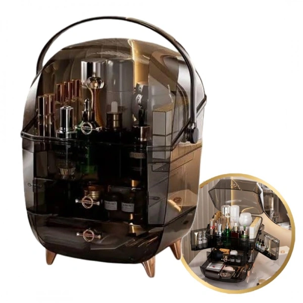 eCarla organizer na kosmetyki z szufladkami XL czarny 27x21x39cm CB76CZ