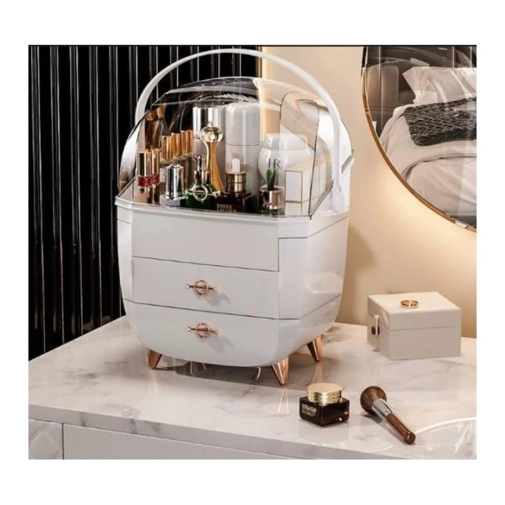 ECARLA organizer na kosmetyki z szufladkami XL biały 27x21x39cm CB76B