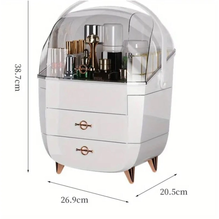 ECARLA organizer na kosmetyki z szufladkami XL biały 27x21x39cm CB76B
