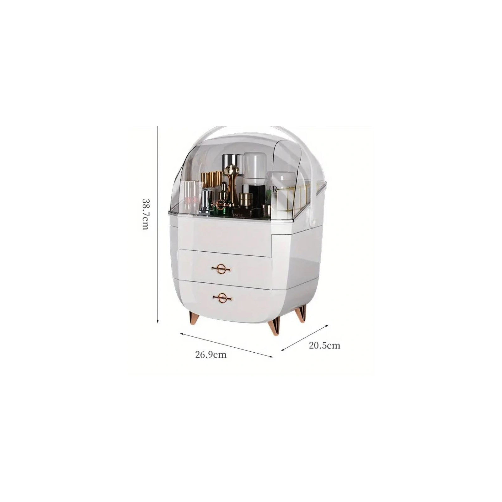 ECARLA organizer na kosmetyki z szufladkami XL biały 27x21x39cm CB76B