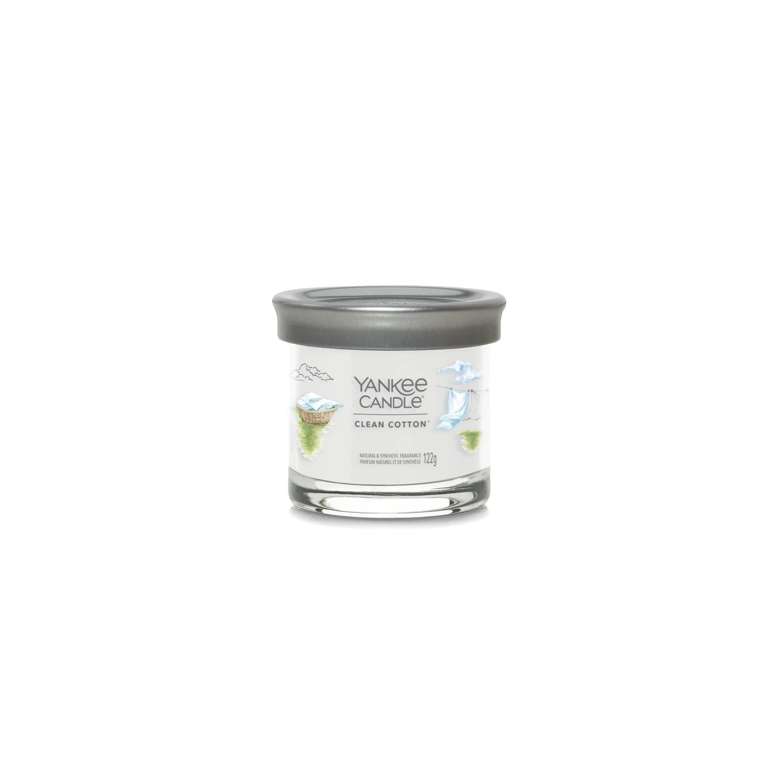 YANKEE CANDLE Signature Clean Cotton mała świeca zapachowa tumbler 122g