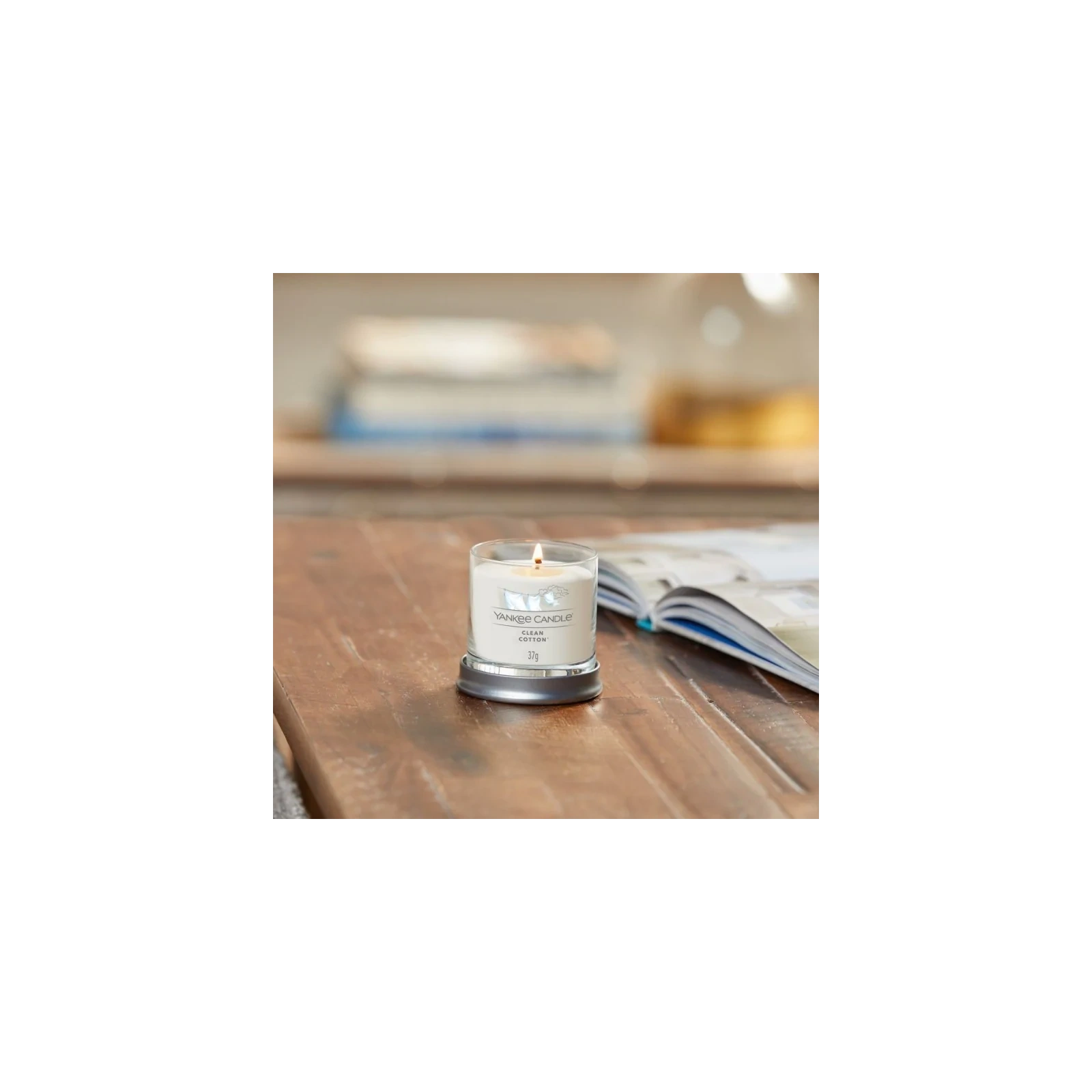 YANKEE CANDLE Signature Clean Cotton mała świeca zapachowa tumbler 122g