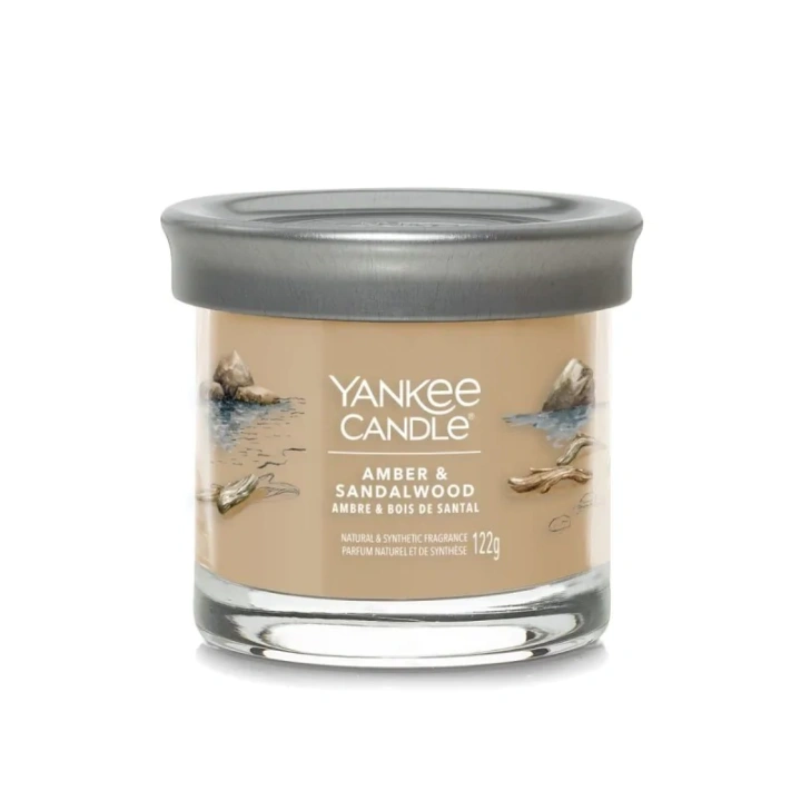 YANKEE CANDLE Signature Amber & Sandalwood mała świeca zapachowa tumbler 122g