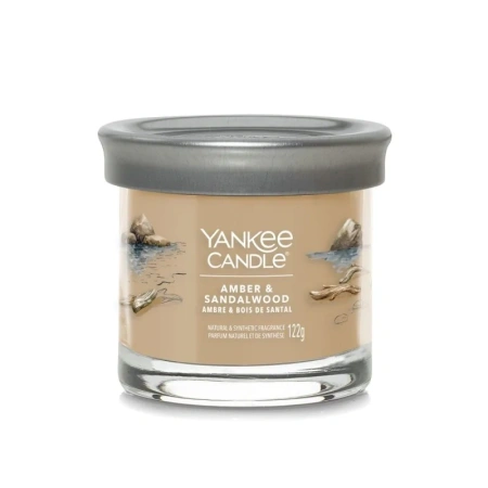 YANKEE CANDLE Signature Amber & Sandalwood mała świeca zapachowa tumbler 122g