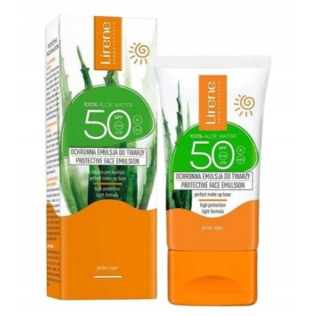 LIRENE Sun ochronna emulsja do twarzy nawilżająca SPF50, Aloes WTP 50ml