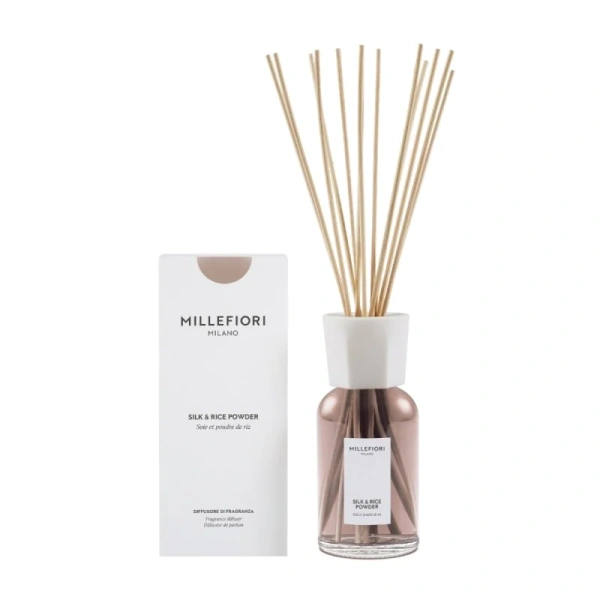 Millefiori Milano Silk & Rice Powder dyfuzor zapachowy z patyczkami 500ml