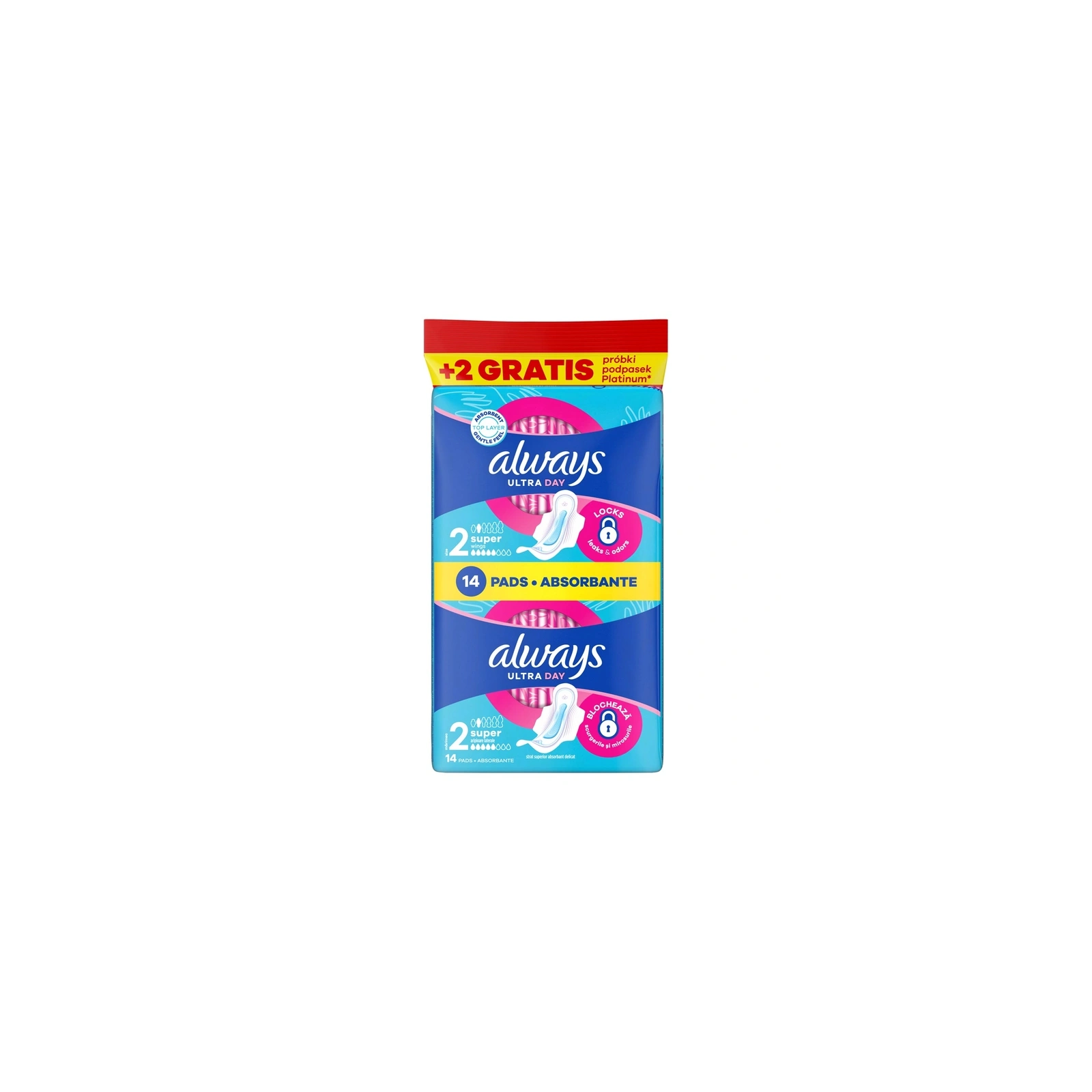 Always Ultra podpaski Day Super 2 ze skrzydełkami 14+2 gratis 16szt