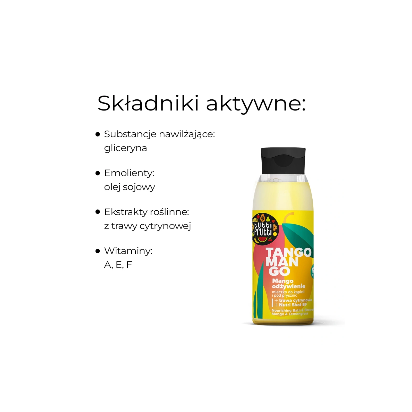 FARMONA Tutti Frutti mleczko do kąpieli i pod prysznic Mango i Trawa Cytrynowa 400ml