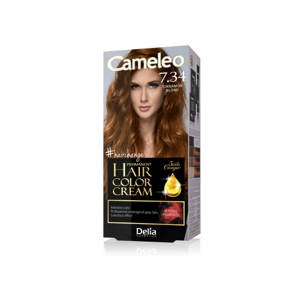 DELIA Cameleo farba do włosów permanentna 7.34 Cinnamon Blond Omega+
