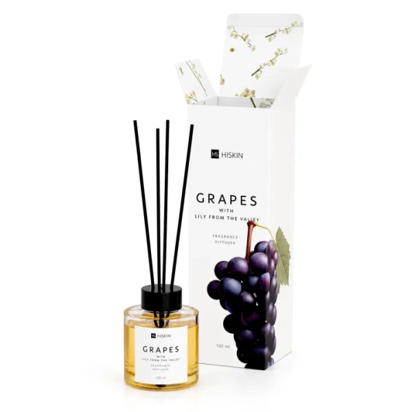 HISKIN Aroma dyfuzor zapachowy z patyczkami WINOGRONO & KONWALIA 100ml