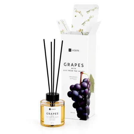 HISKIN Aroma dyfuzor zapachowy z patyczkami WINOGRONO & KONWALIA 100ml