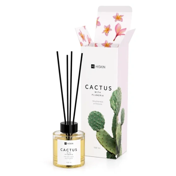 HISKIN Aroma dyfuzor zapachowy z patyczkami KAKTUS & PLUMERIA 100ml