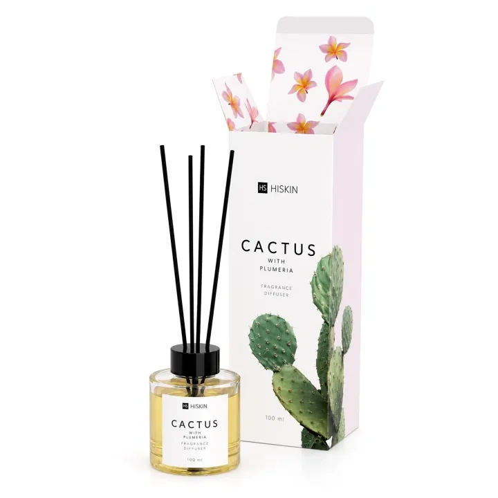 HISKIN Aroma dyfuzor zapachowy z patyczkami KAKTUS & PLUMERIA 100ml