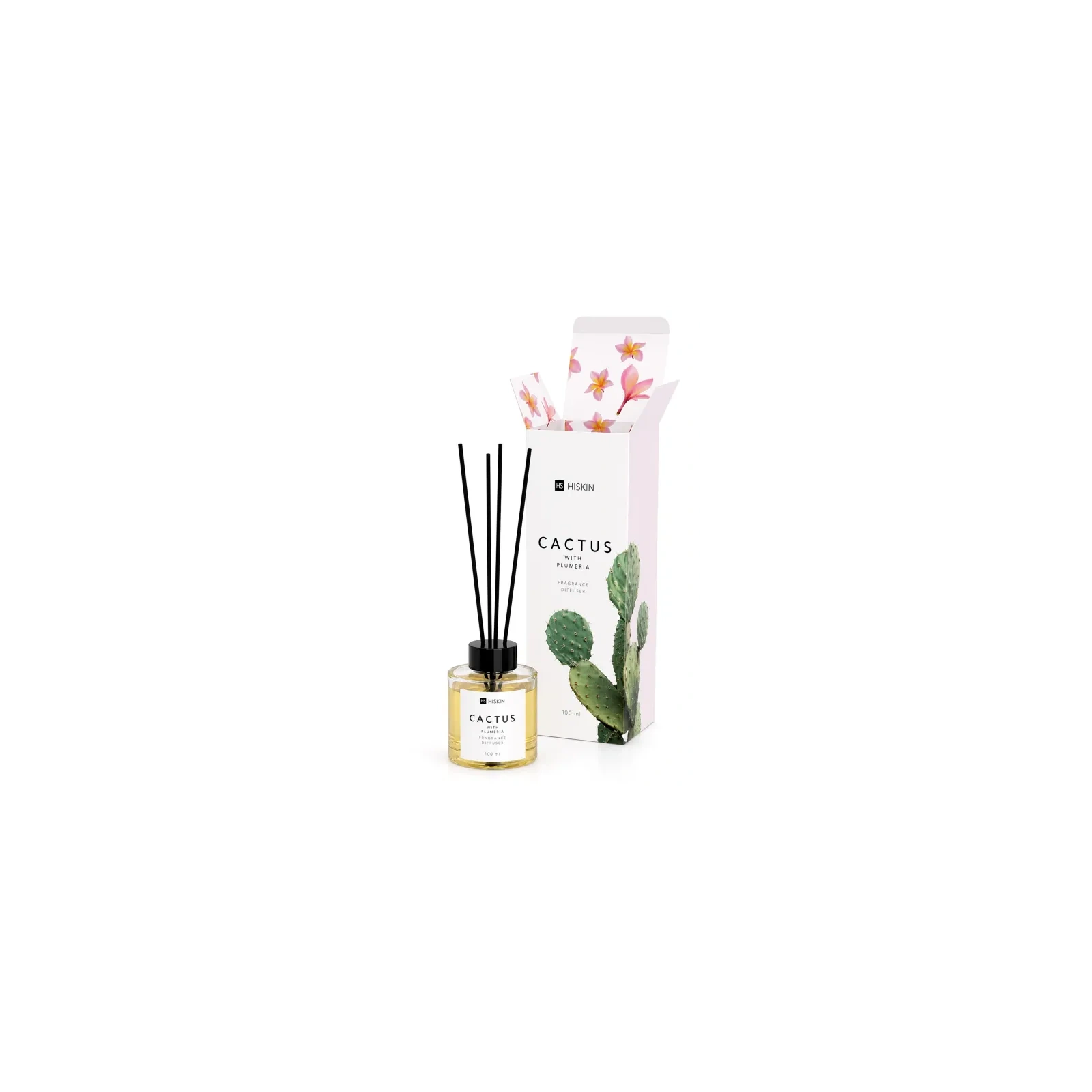 HISKIN Aroma dyfuzor zapachowy z patyczkami KAKTUS & PLUMERIA 100ml