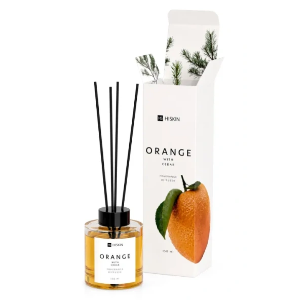 HISKIN Aroma dyfuzor zapachowy z patyczkami POMARAŃCZE & DRZEWO CEDROWE 100ml