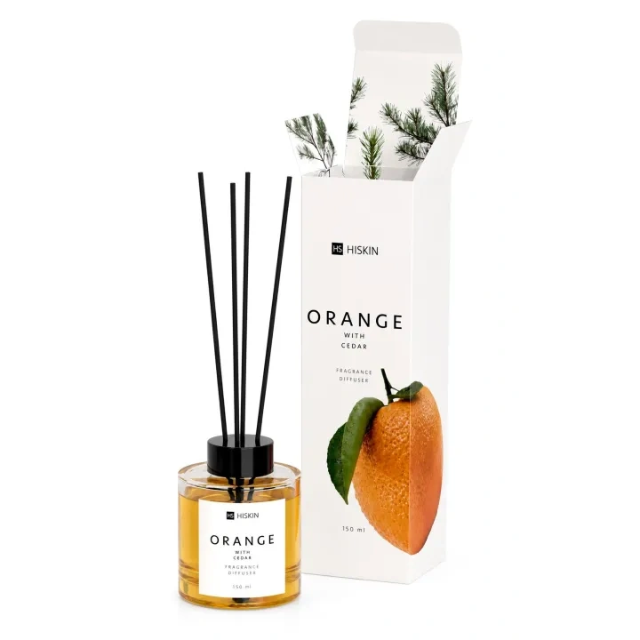 HISKIN Aroma dyfuzor zapachowy z patyczkami POMARAŃCZE & DRZEWO CEDROWE 100ml