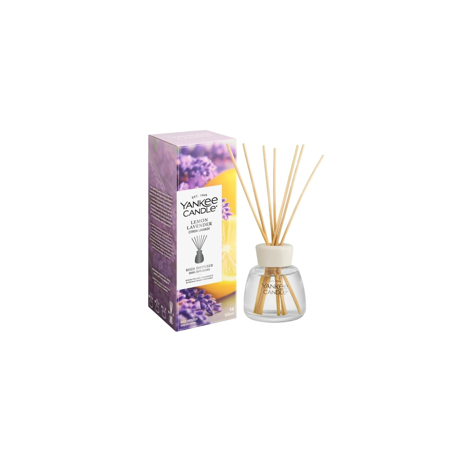 YANKEE CANDLE dyfuzor zapachowy z patyczkami LEMON LAVENDER 100ml