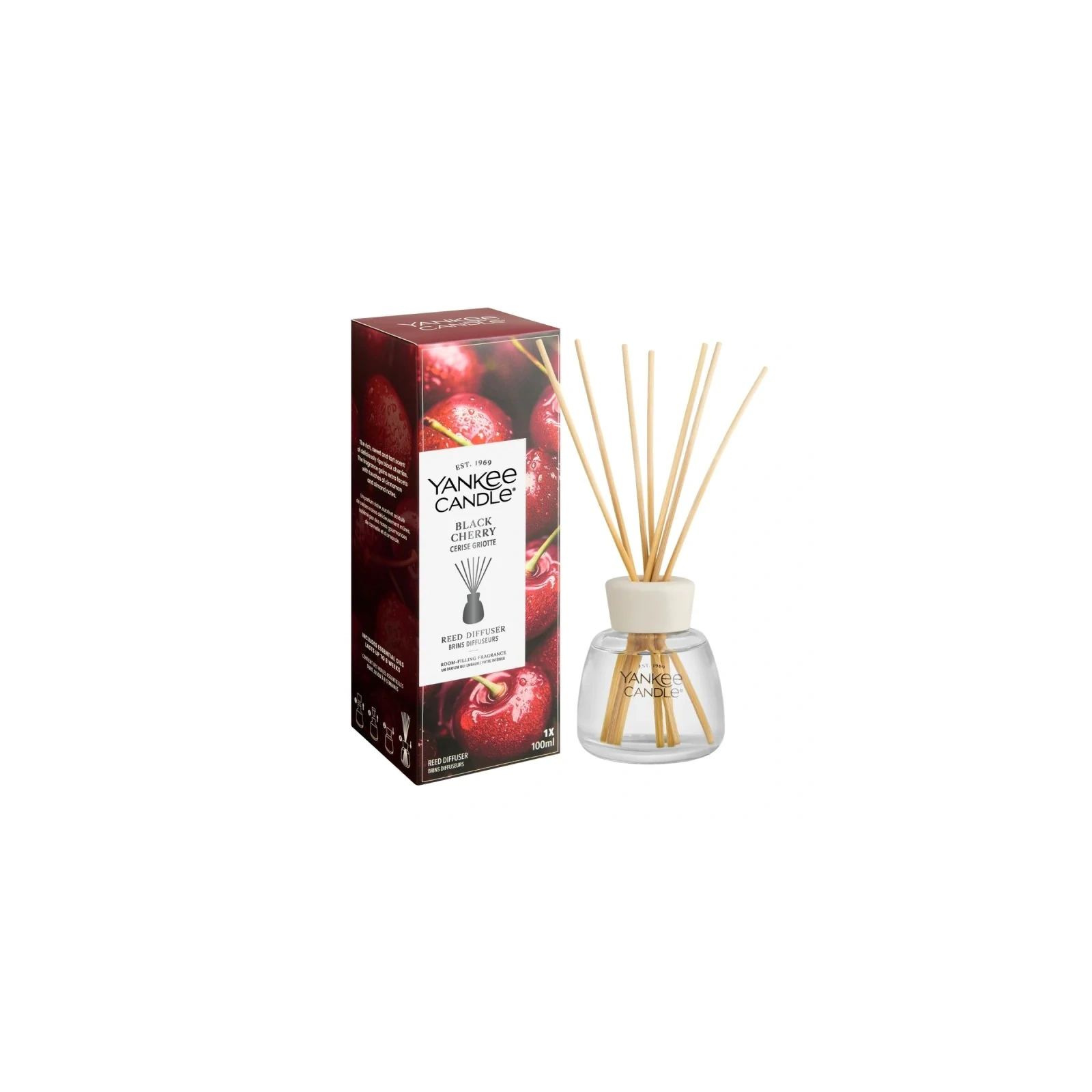 YANKEE CANDLE dyfuzor zapachowy z patyczkami BLACK CHERRY 100ml