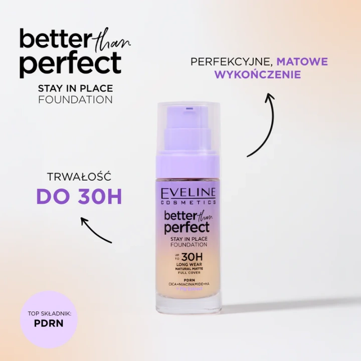 EVELINE Better Than Perfect długotrwały podkład do twarzy matujący 02 Natural Nude 30ml