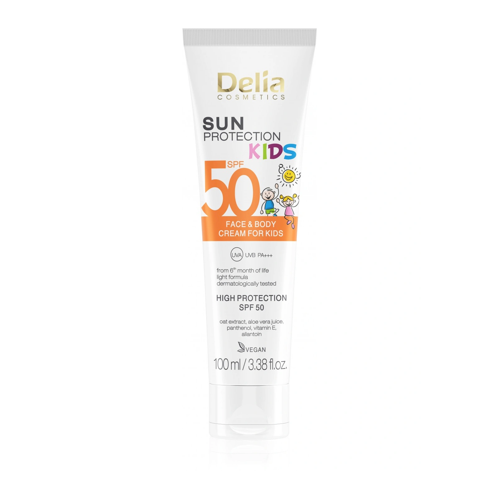 DELIA Sun krem do twarzy i ciała dla dzieci SPF50 100ml