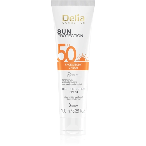 Delia DELIA Sun Sonnencreme für Gesicht und Körper SPF50 100ml — Inhaltsstoffe und Bewertung