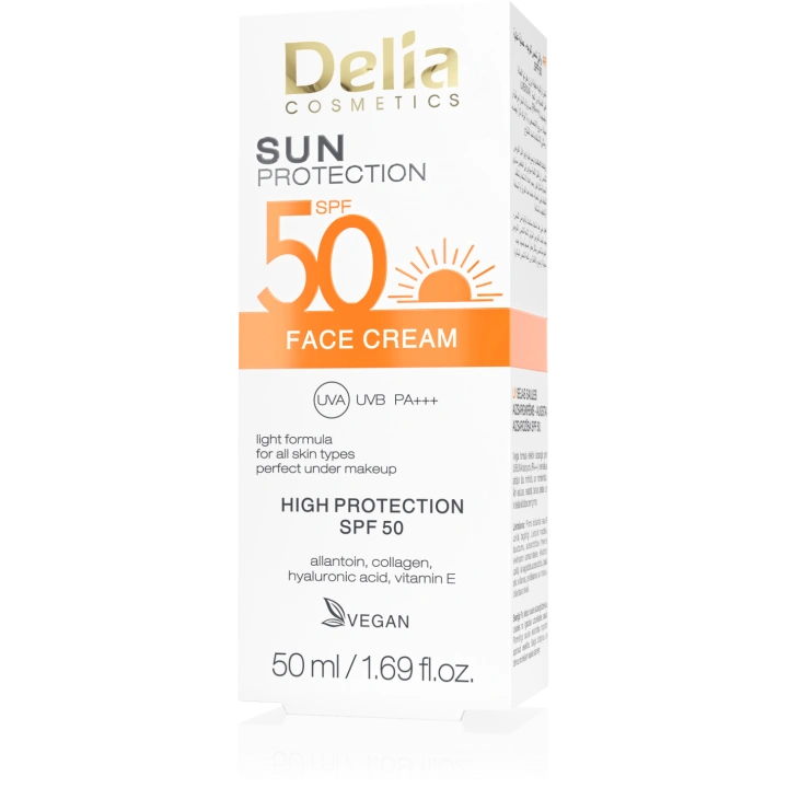DELIA Sun lekki krem do twarzy z kwasem hialuronowym SPF50 50ml