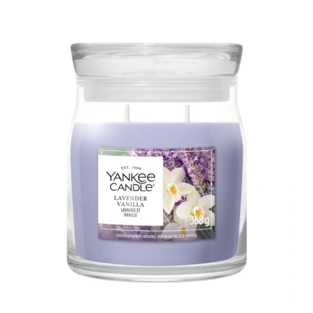 YANKEE CANDLE Signature Lavender Vanilla średnia świeca zapachowa 368g