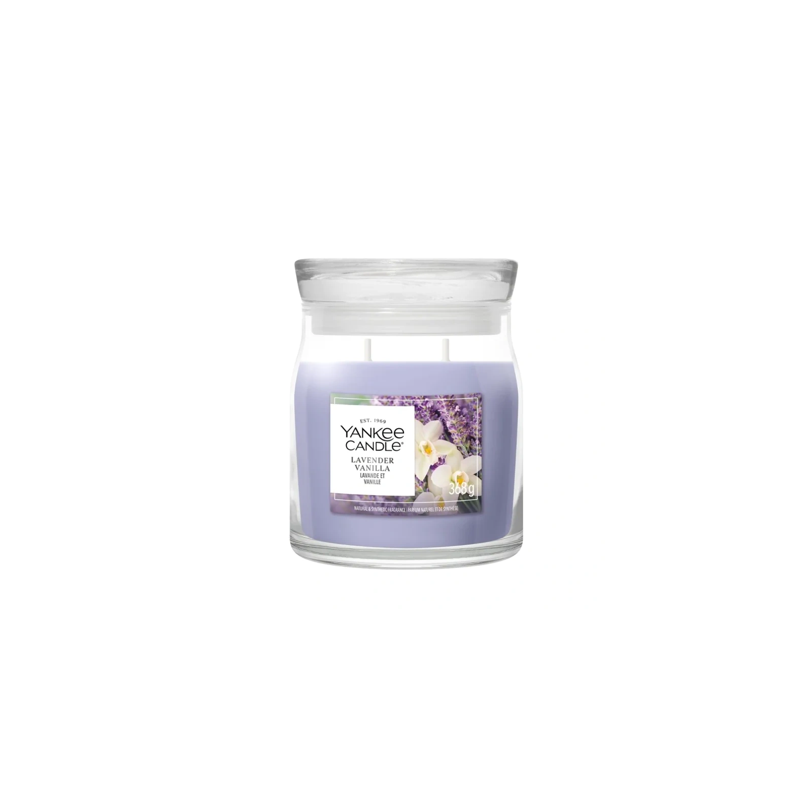 YANKEE CANDLE Signature Lavender Vanilla średnia świeca zapachowa 368g