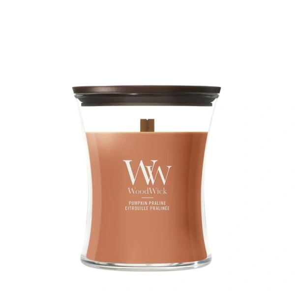 WOODWICK Pumpkin Praline średnia świeca zapachowa 275g
