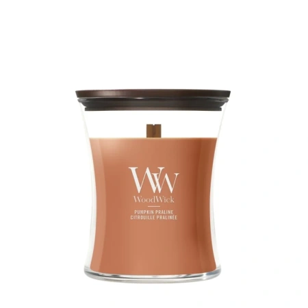 WOODWICK Pumpkin Praline średnia świeca zapachowa 275g