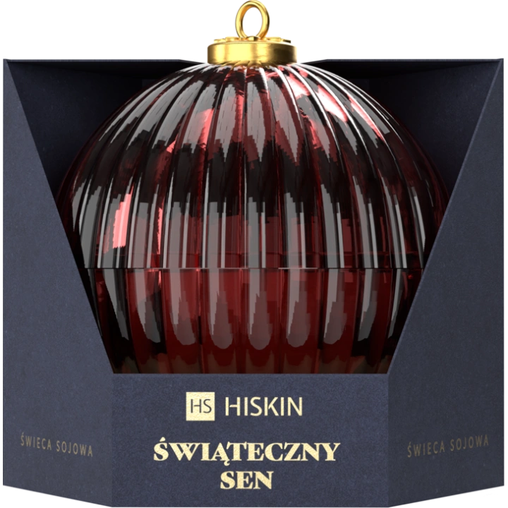 HISKIN Home Bombka bordowa świeca zapachowa 200ml Świąteczny sen