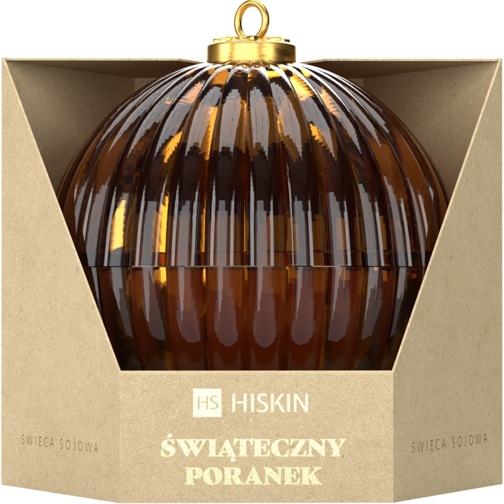 HISKIN Home Bombka brązowa świeca zapachowa 200ml Świąteczny poranek