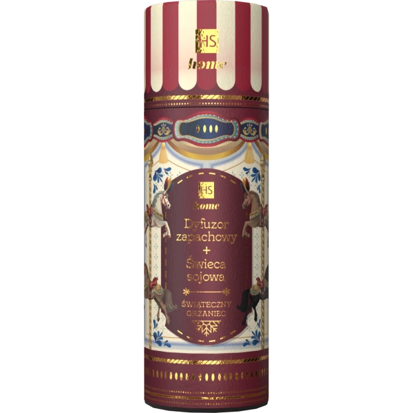 HISKIN Karuzela zestaw dyfuzor 80ml + świeca 100ml Świąteczny Grzaniec