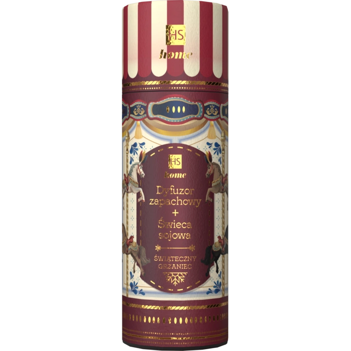 HISKIN Karuzela zestaw dyfuzor 80ml + świeca 100ml Świąteczny Grzaniec