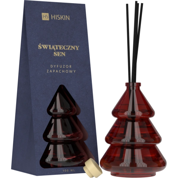 HISKIN Choinka bordowa dyfuzor zapachowy z patyczkami 100ml Świąteczny sen