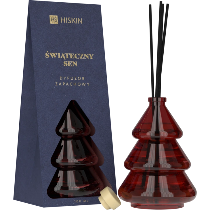 HISKIN Choinka bordowa dyfuzor zapachowy z patyczkami 100ml Świąteczny sen