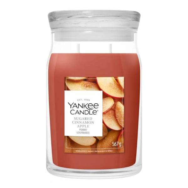 YANKEE CANDLE Signature Sugared Cinnamon Apple duża świeca zapachowa 567g