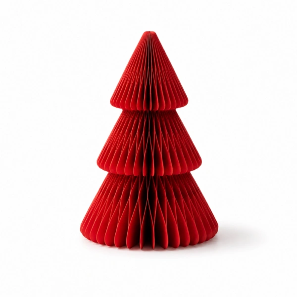ECARLA papierowa choinka składana czerwona 20cm WOZ70