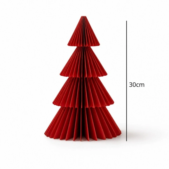 ECARLA papierowa choinka składana bordowa 30cm WOZ65