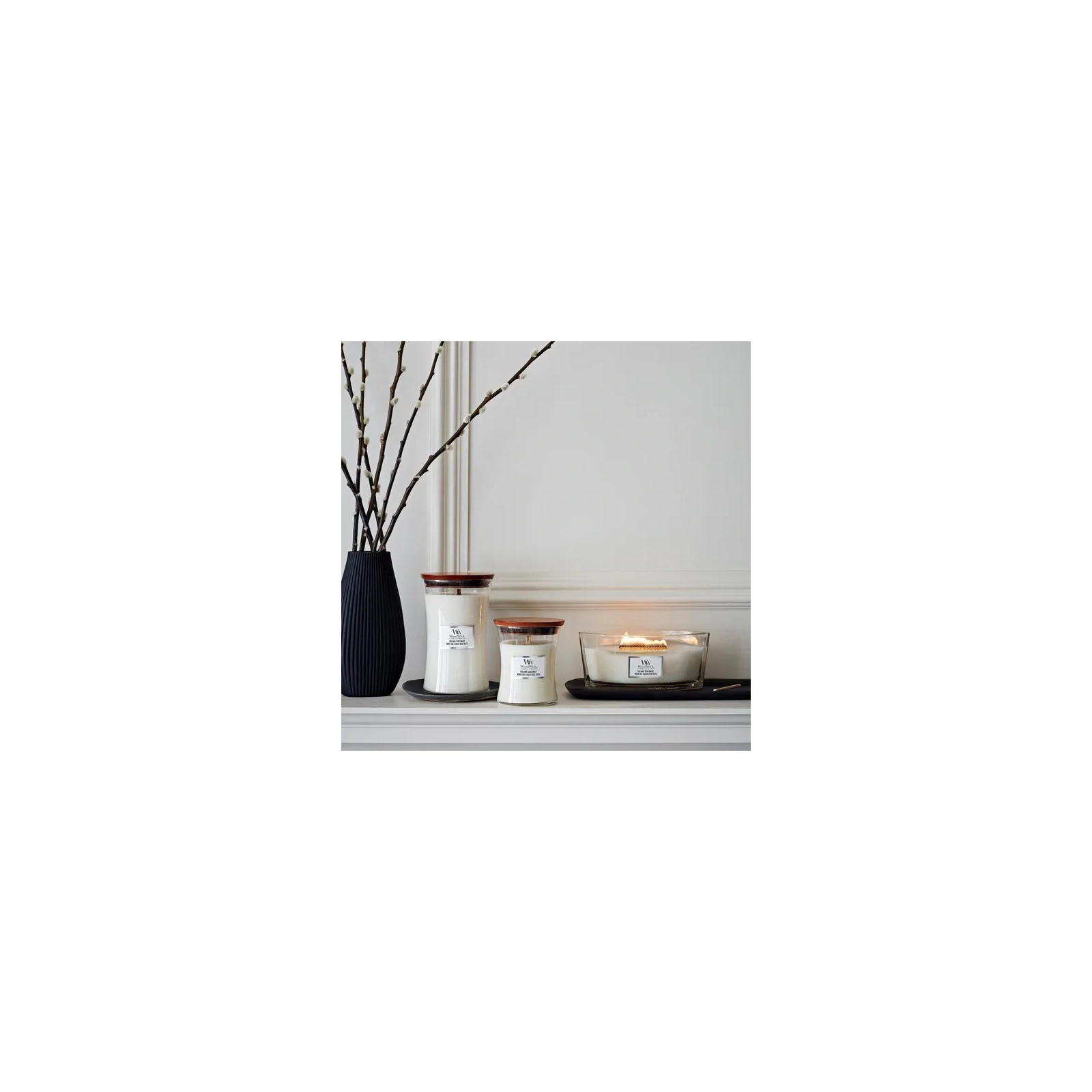 WOODWICK Core Hearthwick świeca w słoiku elipsa ISLAND COCONUT 453g