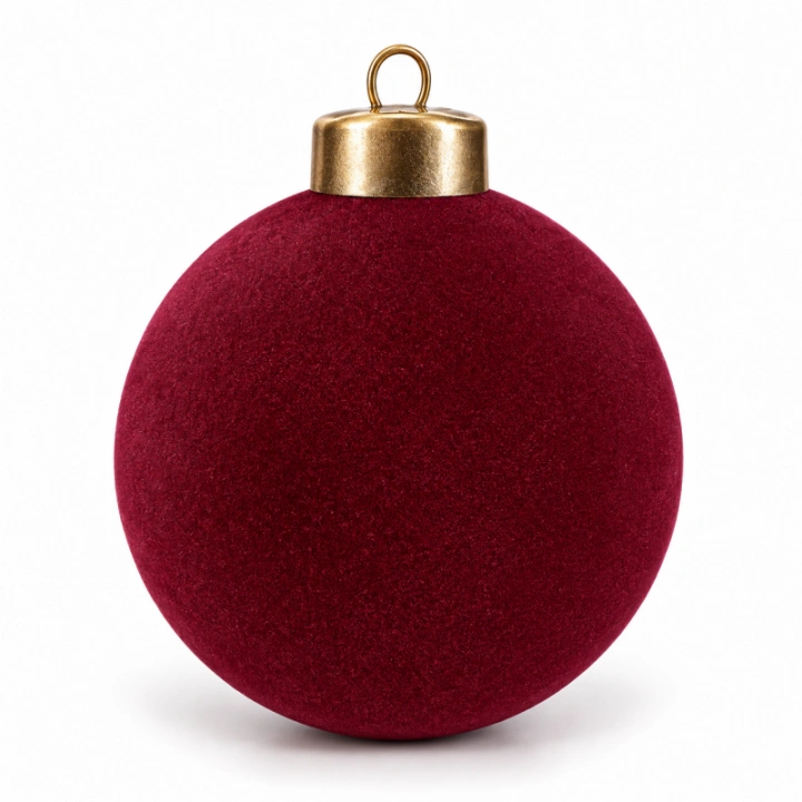 ECARLA bombki choinkowe 15szt welurowe bordowe śr. 7cm BSN84